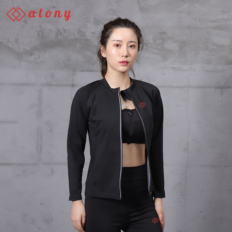 A358-11 - Bộ Quần Áo Giảm Mỡ Bụng ATONY, Sinh Nhiệt Giảm Mỡ Bụng Chính Hãng - Set 2: Áo Khoác Dài Tay + Legging Cạp Nhám