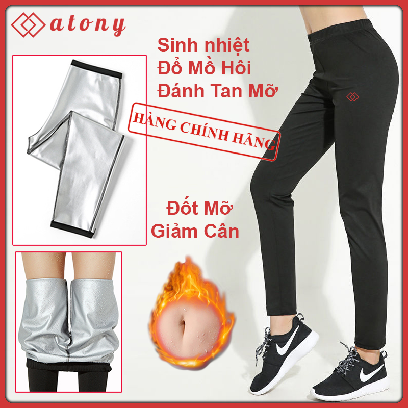 A358-24 - Set Đai Quấn Nóng Giảm Mỡ Bụng ATONY, Set Đai Nịt Bụng Giảm Mỡ Bụng Cao Cấp - Set: 2 Áo Đai Lửng + Legging Cạp Chun