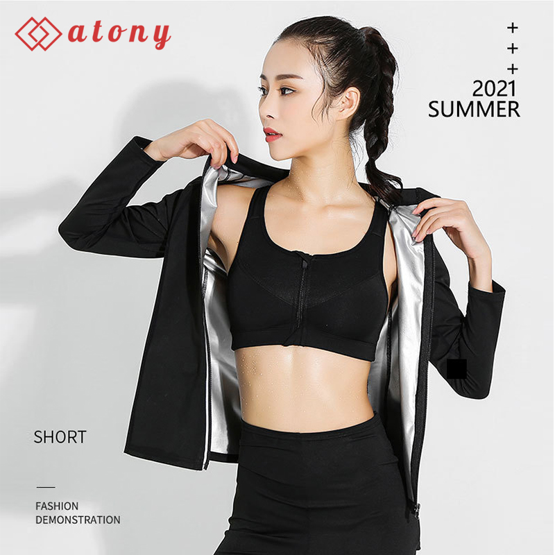 A358-41 - Set Áo Quần Tan Mỡ Bụng ATONY Chính Hãng, Tráng Nano Bạc Nhật Bản + Set 3: Áo Khoác Dài Tay Ko Mũ + Quần Ngố + Áo Ngực