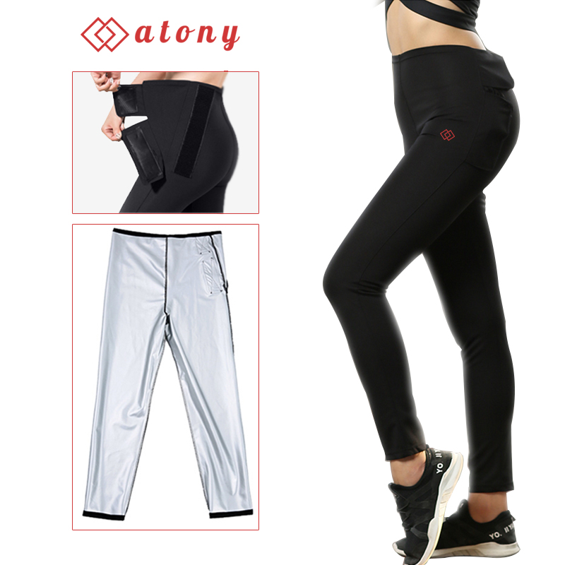 A358-45 - Bộ Đồ Sinh Nhiệt Giảm Mỡ Bụng ATONY, Set Đồ Giảm Mỡ Bụng Chính Hãng - Set 2: Áo Phông Dài Tay + Legging Cạp Nhám