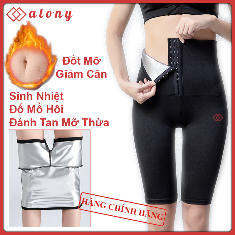 A358-52 - Bộ Quần Áo Sinh Nhiệt Giảm Mỡ Bụng ATONY, Bộ Quần Áo Đổ Mồ Hôi Giảm Mỡ Bụng - Set 2: Áo Khoác Có Mũ + Quần Nịt Bụng