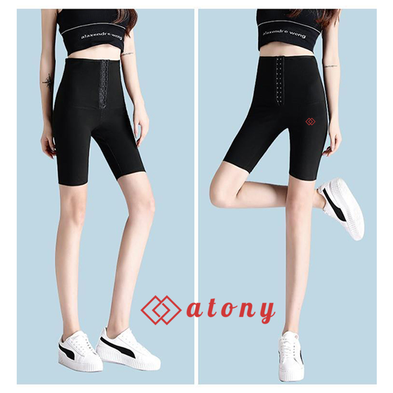 A358-56 - Bộ Quần Áo Giảm Mỡ Bụng ATONY Chính Hãng, Tráng Nano Bạc Nhật Bản - Set 3: Áo Khoác Ngắn Tay+Quần Lửng Nịt Bụng+ Áo Ngực